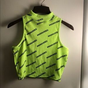 Neon green misguided crop
